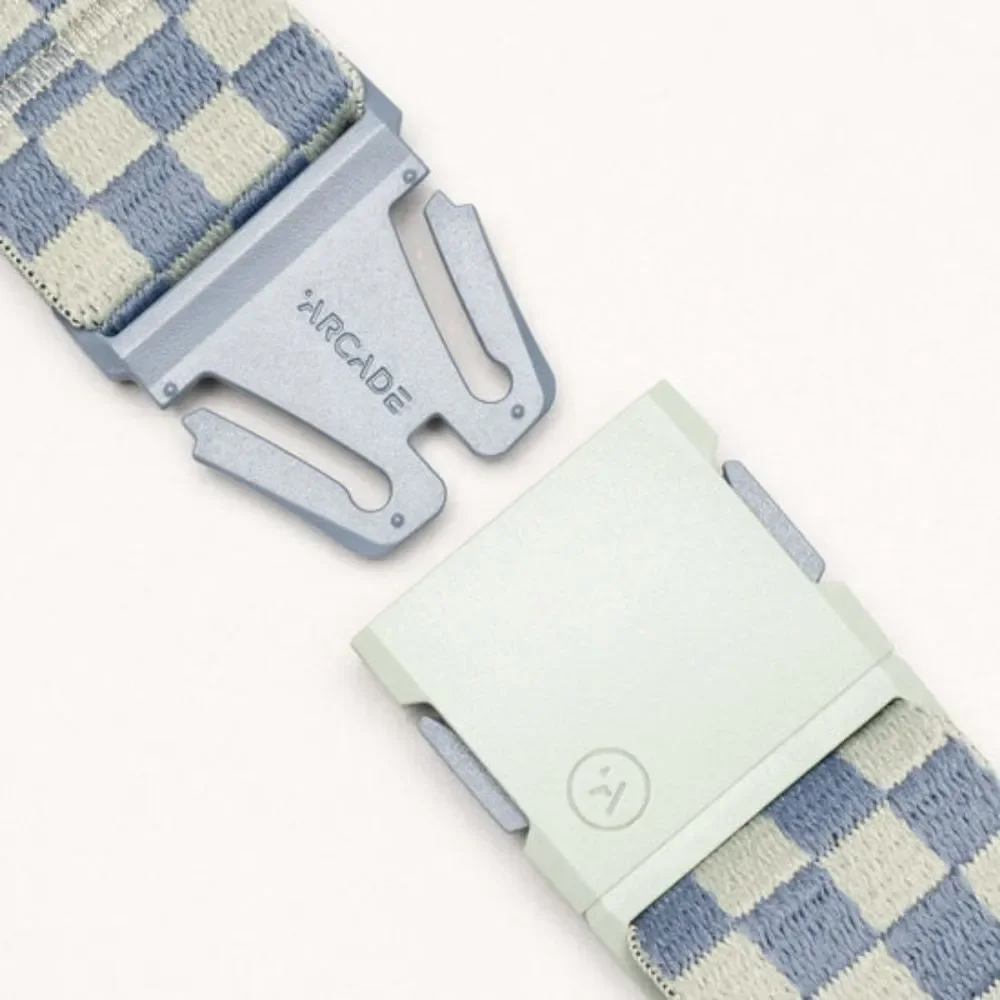 Arcade Check Sky Sage Belt